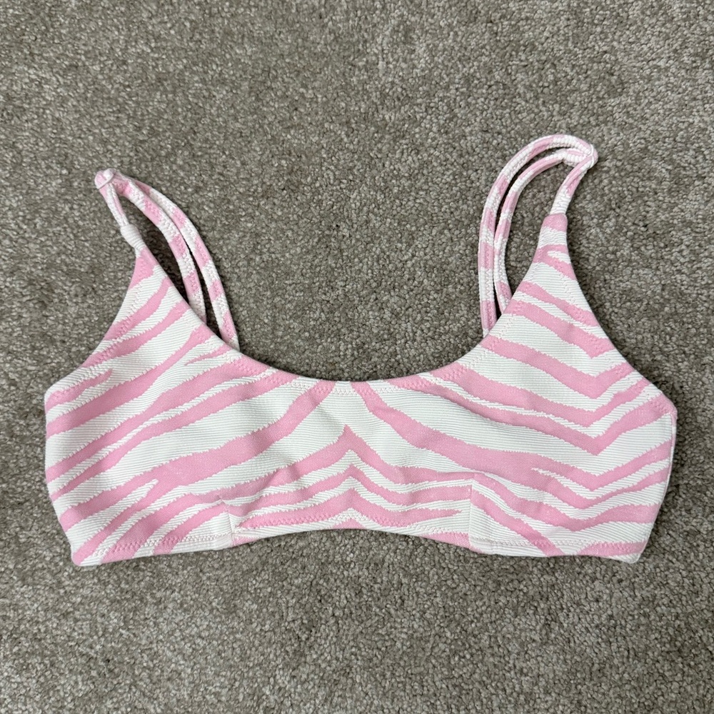 Triangl pink zebra bikini top